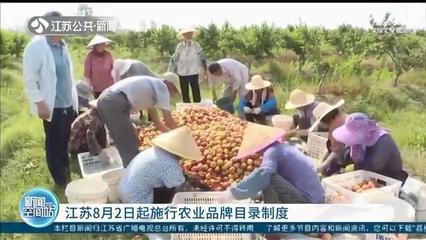 江蘇施行農業品牌目錄制度 以質量抽檢與產品效益為核心，助力食用農產品初加工發展